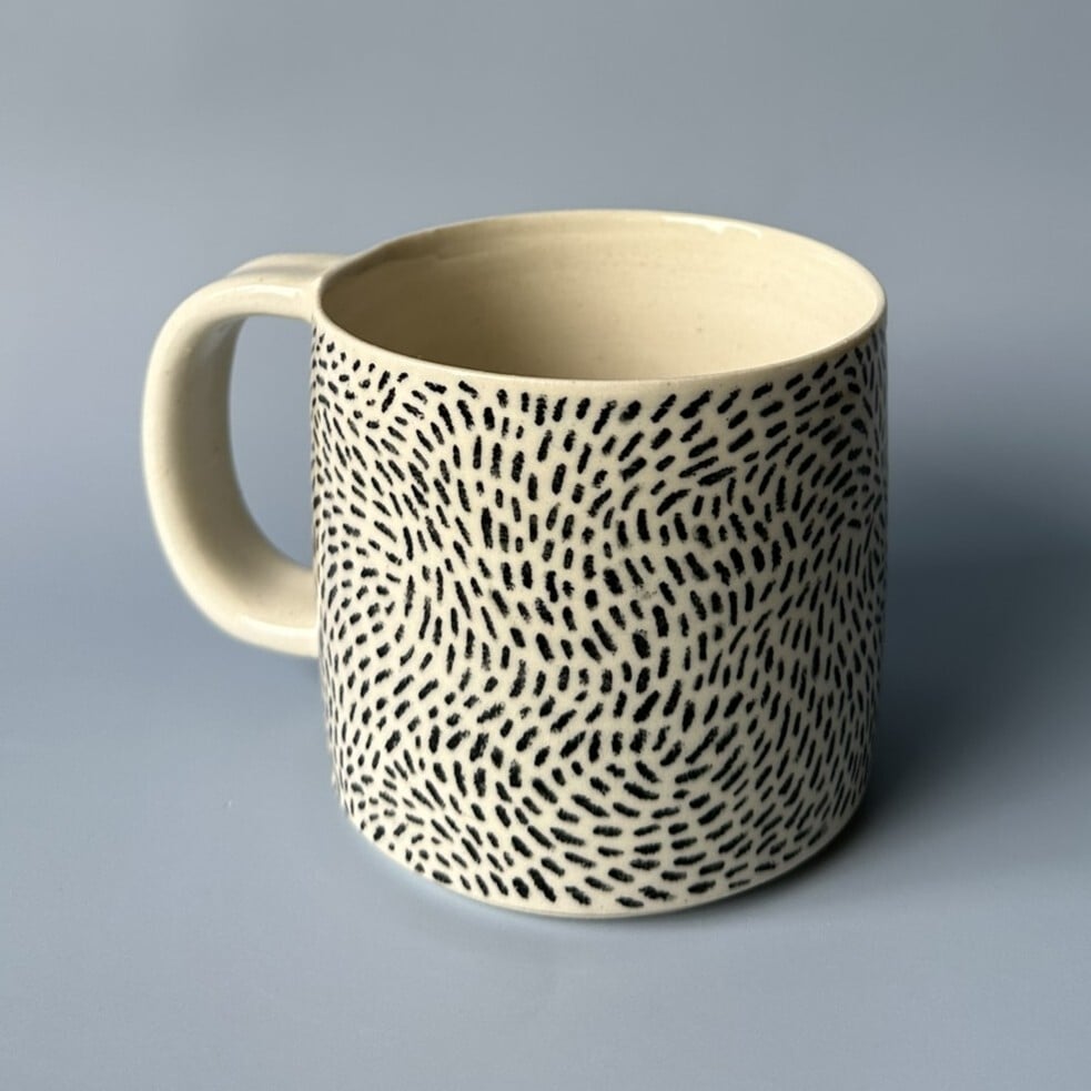 black pencil mug